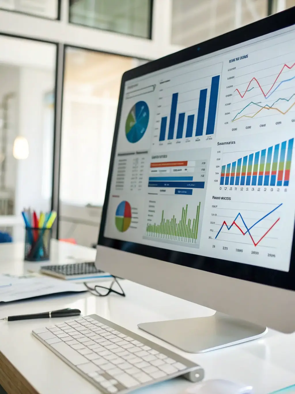 An image of a dashboard displaying marketing metrics and growth charts, representing measurable growth analytics.